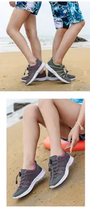 Detail von atmungsaktiven Mesh-Wasserschuhen mit Schnellverschluss für Strand und Outdoor