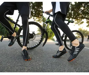 Close-up of quick-dry water shoes with anti-slip rubber soles for cycling and outdoor sports