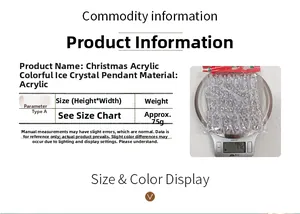 Macro detail of clear acrylic Christmas icicle ornament weighing 75g on electronic scale