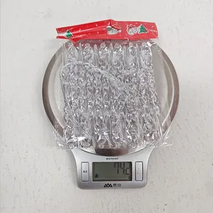 Clear twisted icicle Christmas ornaments weighing 74.2g with silver hanging strings