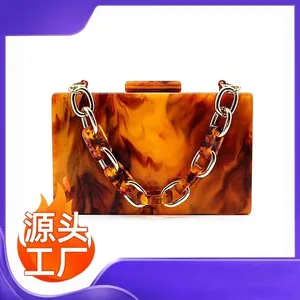 Pochette Da Sera Borsa A Scatola In Acrilico Motivo Marmo Con Catena Per Matrimonio Festa Stile Vintage Donna
