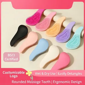 Detangling Hair Brush Massage Comb Ergonomic Plastic Wet Dry Use Haircare Styling Tool For Women Girls