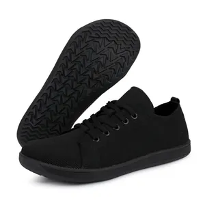 Wide Toe Box Barefoot Shoes for Men Women Comfortable Zero Drop Flying Knit Sneakers Breathable Casual Walking Shoes Non Slip Sole