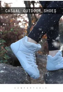 Outdoor winter snow boots featuring warm plush lining and durable non-slip rubber soles