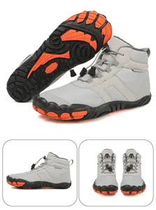 Detailed view of winter snow boots featuring fleece lining and non-slip rubber outsole