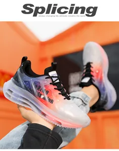 Vista detallada de la parte superior de malla degradada en zapatillas de deporte