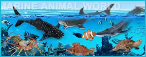 Realistic marine animal model set with whale shark, lobster and octopus for educational play