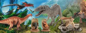 Detailed prehistoric dinosaur toy set including Indominus Rex, pterodactyl and baby models