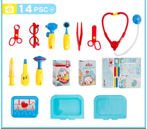 Kids doctor play set with stethoscope and syringes in a 14-piece medical kit collection