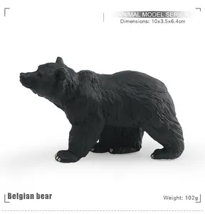 Detailed view of Belgian bear animal model with dimensions 10x3.5x6.4cm and realistic texture