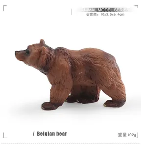 Detailed realistic brown bear animal model showing 10x3.5x6.4cm dimensions and texture