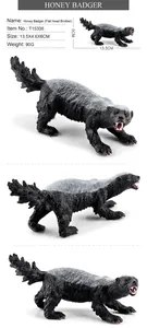 Vue détaillée de la figurine ratel montrant la texture des poils et les dimensions