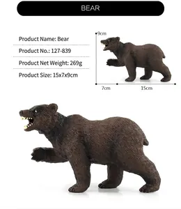 Realistic brown bear model detail with 15x7x9cm dimensions and detailed fur texture