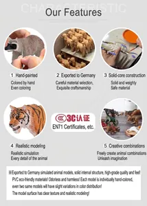 Detail of hand-painted realistic animal figures made of solid eco-friendly PVC material