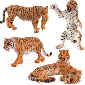 Realistic Solid PVC Tiger Animal Model Siberian Forest Tiger Family Figurines For Kids Educational Toys Home Decoration