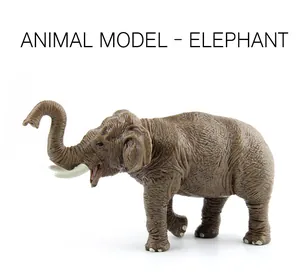 Macro view of realistic elephant model showing detailed skin texture and white tusks