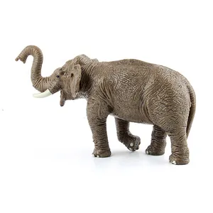 Realistic African elephant animal model toy with detailed skin texture and tusks