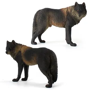 Realistic wild wolf animal model figures with detailed fur texture and lifelike posture