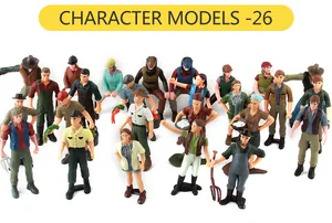 Set of 26 detailed miniature farm worker character models for landscape decoration