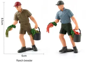 Detailed view of ranch breeder miniature figures with height dimensions of 8.5cm