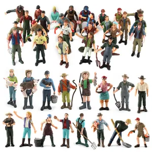 Simulation Farm Character Models PVC Farmer Rancher Worker Miniature Figures For Education Sand Table Micro Landscape Decor