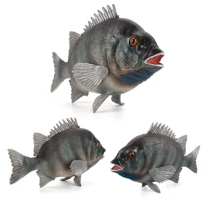 Realistic marine fish animal model toy with lifelike scales and fins on white background