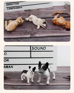 Vues détaillées de figurines de bouledogue français en plusieurs couleurs et poses