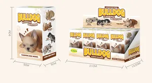 Dimensions détaillées de la boîte aveugle de bouledogues français avec 8 styles