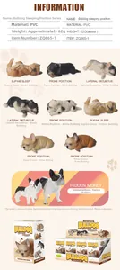 Macro detail of the full sleeping bulldog figurine set with 8 styles and gift packaging
