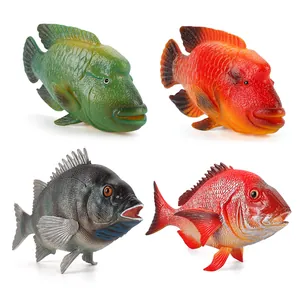 Realistic Sea Animal Simulation Fish Models Plastic Red Snapper Stone Snapper Humphead Wrasse Figurine For Kids Education Home Decor
