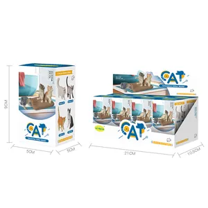 Realistic solid PVC kitten figures in various poses, blind box collection for cat lovers