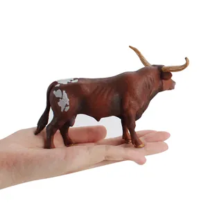Ρεαλιστικό χειροποίητο μοντέλο ταύρου Texas Longhorn για εκπαιδευτικό παιχνίδι παιδιών