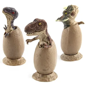 Realistic Hatching Dinosaur Egg Model Plastic Triceratops Velociraptor Figure Toy Educational Science Gift For Kids