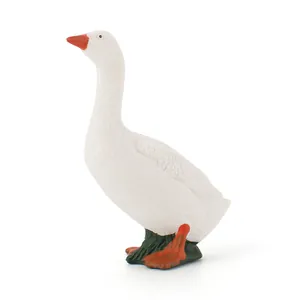 Modèle d'Oie Blanche de Simulation Réaliste Figurine en PVC Jouet Éducatif pour Enfants Micro Paysage Décoration de Bureau