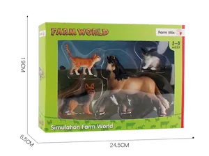 Detailed dimensions of the simulation farm animal model gift box packaging
