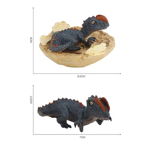 Realistische baby dinosaurus set met uitkomend ei en staand model met fijne textuur