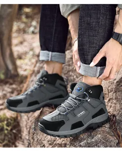 Detail showing high-performance ankle support and durable texture of men hiking boots