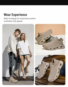 Detail of breathable knitted sock sneakers with hollow shock-absorbing thick soles