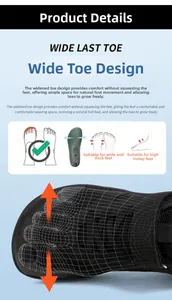 Détails de chaussures pieds nus respirantes avec bout large pour la croissance naturelle