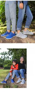 Détail de chaussures de sport pieds nus pour enfants avec mesh et velcro dans un parc