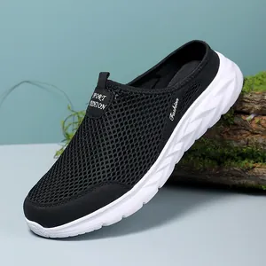 Heren Mesh Muilen Ademend Lichtgewicht Casual Instappers Met MD-Zool Sport Mode Zomer Wandelschoenen