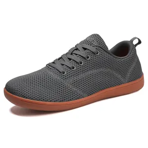 Unisex Breite Zehenbox Barfußschuhe Atmungsaktiv Fly Knit Mesh Sneaker Zero Drop Lässig Minimalistisch Training Gehschuhe Rutschfeste Gummisohle Sommer Outdoor Schuhe