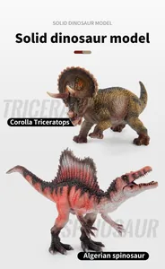 Detailed view of Spinosaurus and Triceratops models with realistic skin textures