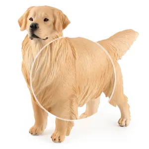 Realistic golden retriever model figure with detailed fur texture on white background