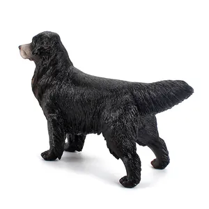 Realistic large black golden retriever dog model standing on a clean white background