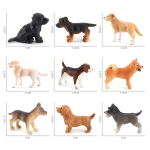 Ensemble de 9 figurines de chiens réalistes incluant Golden Retriever et Labrador