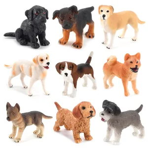 Lot de 9 figurines de chiens réalistes incluant Labrador Golden Retriever et Beagle jouets