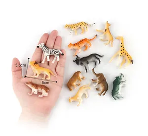 Detailed view of hand-painted mini animal models with clear size indicators for scale