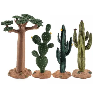 Simulation Plantes Désert Baobab Cactus Modèles PVC Plastique Réaliste Miniature Ornements Bureau Décor Sable