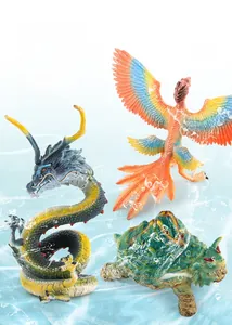 Detailed view of Chinese mythical beasts figurines with waterproof fine texture and color
